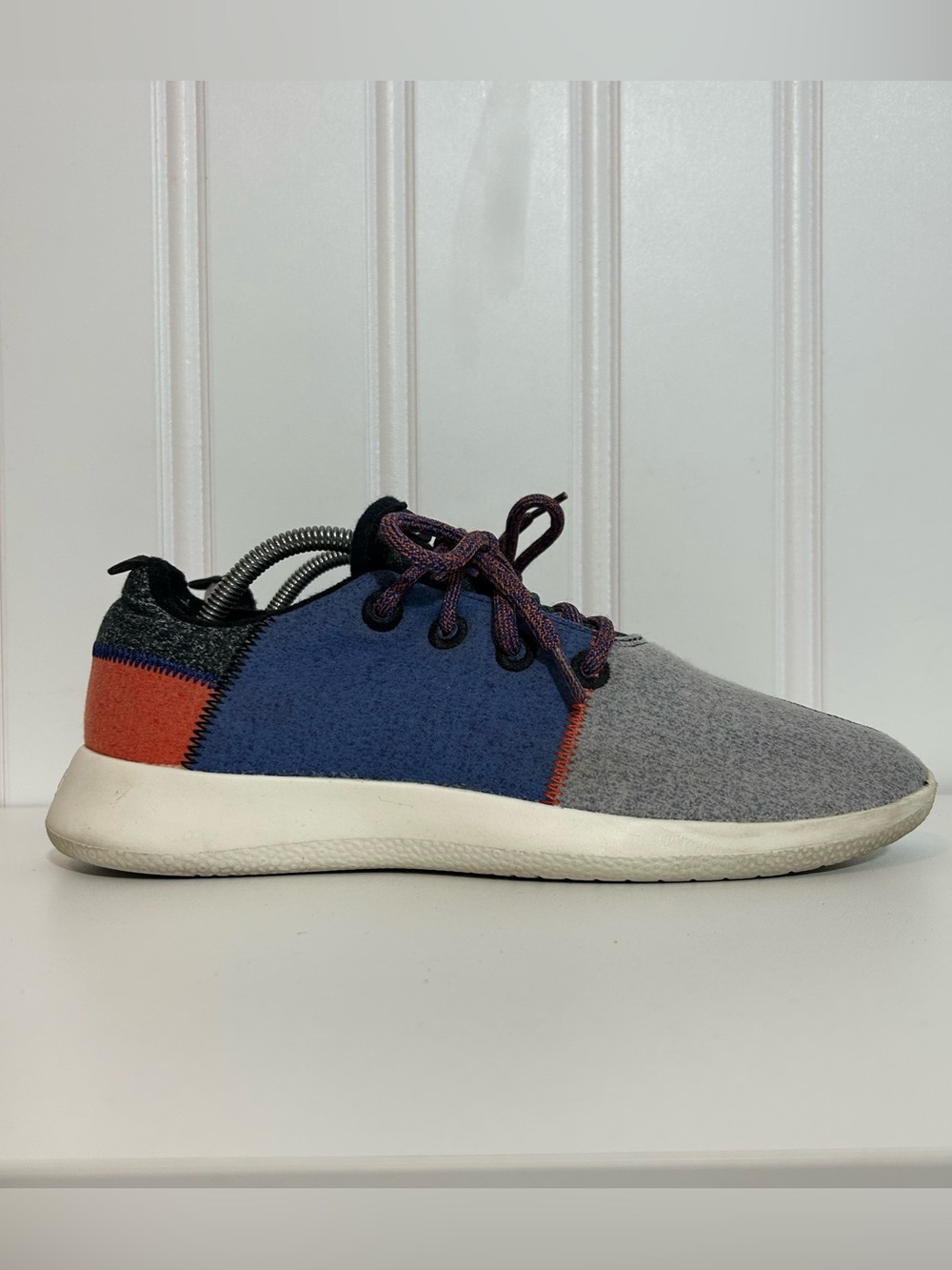 allbirds wool runners Men's Lace-Up Sneaker in Gray, Blue & orange patchwork